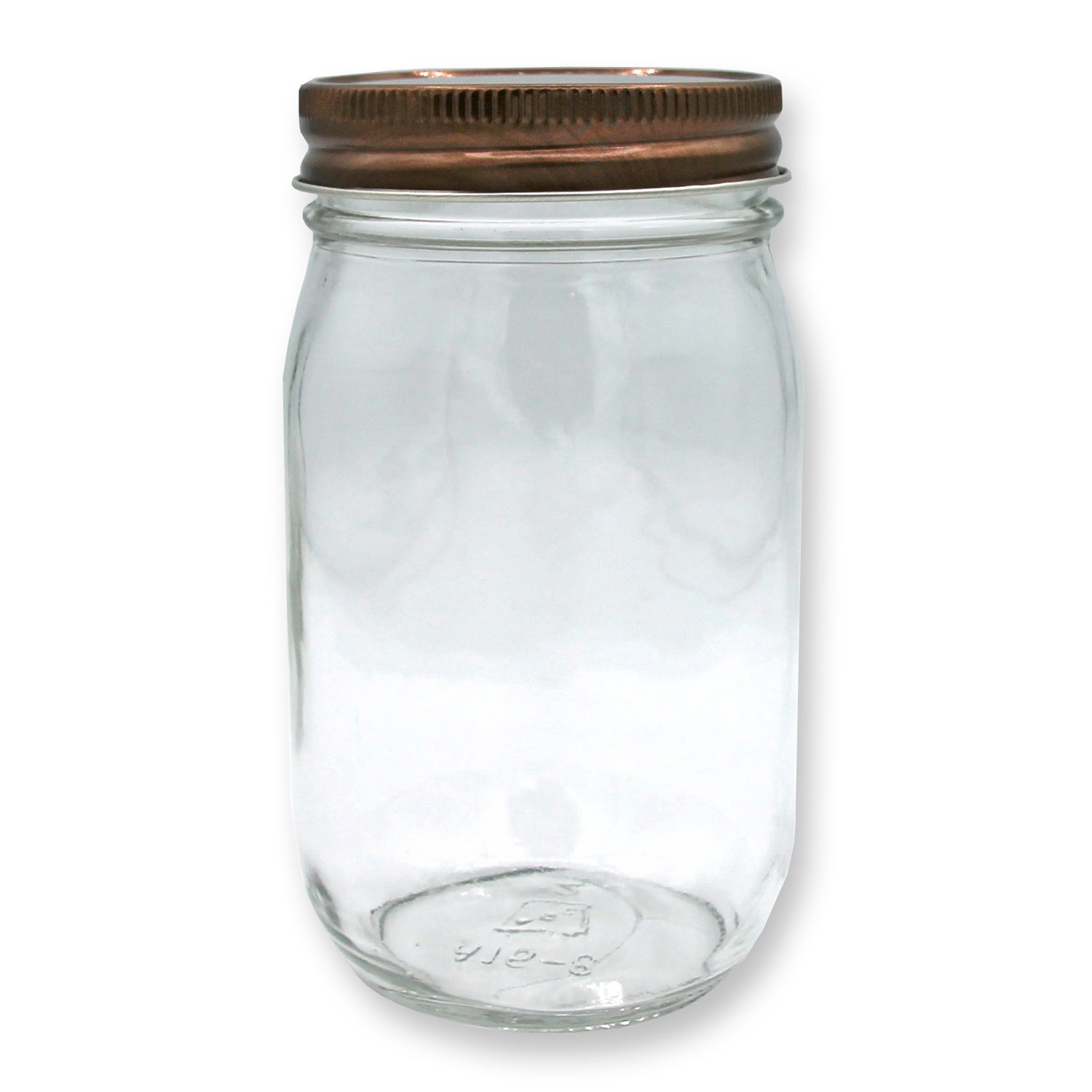 16 ounce Glass Mason Jar with Copper Lid