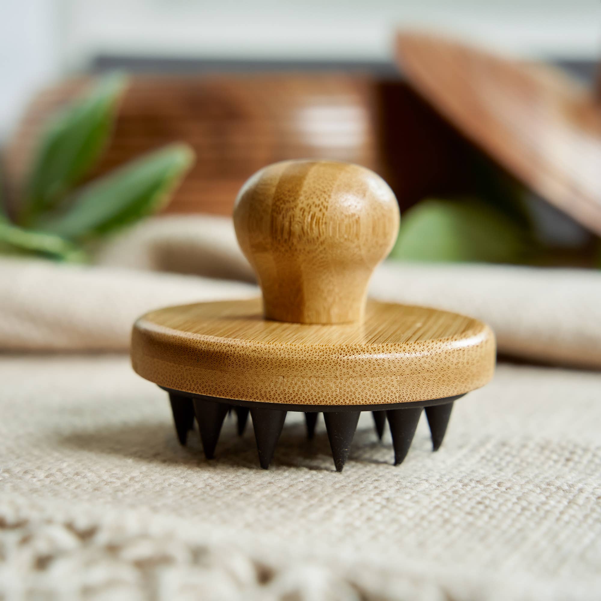 Bamboo and Silicone Scalp and Body Massager