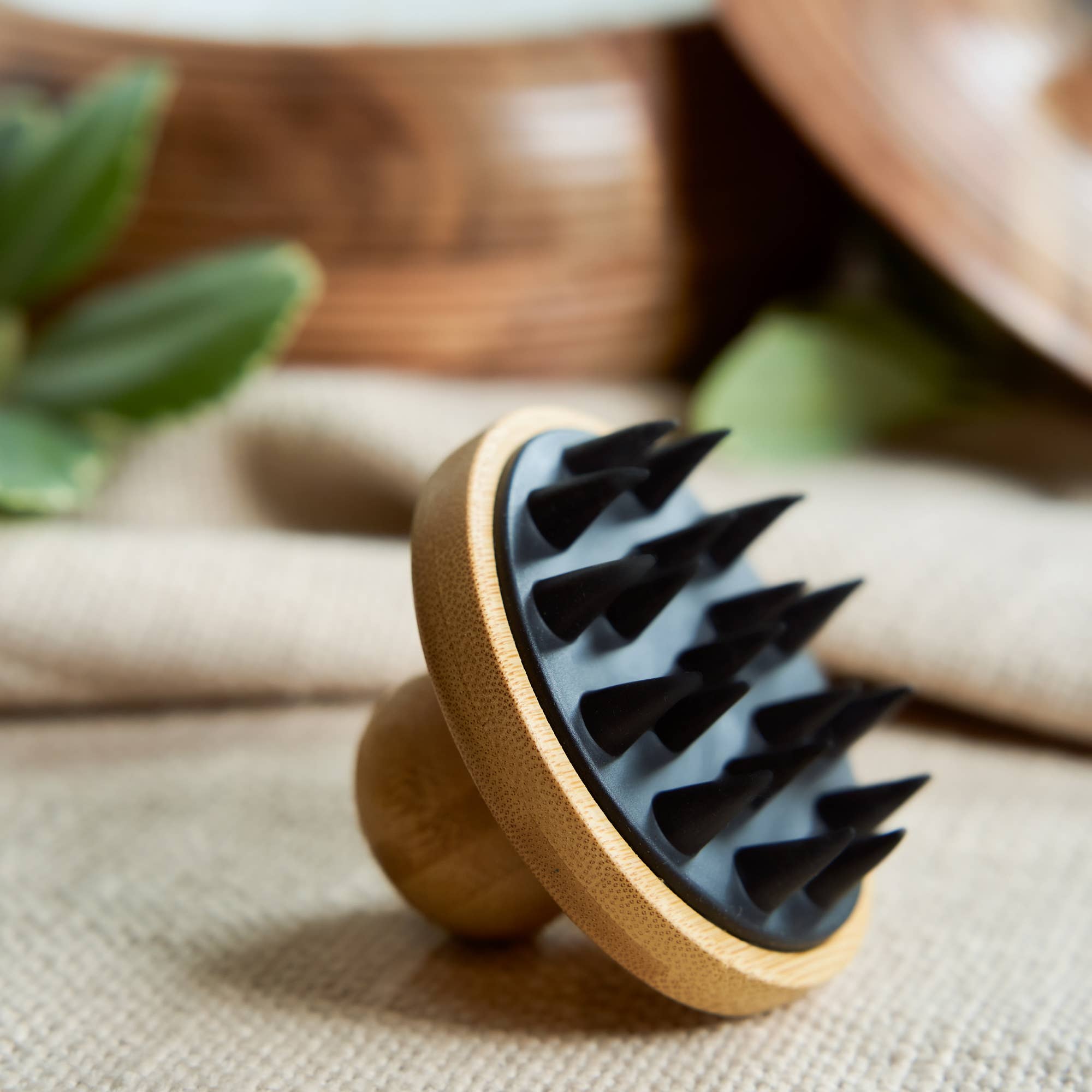 Bamboo and Silicone Scalp and Body Massager
